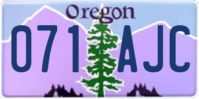 OR license plate 071AJC