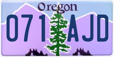 OR license plate 071AJD