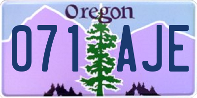 OR license plate 071AJE