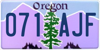 OR license plate 071AJF