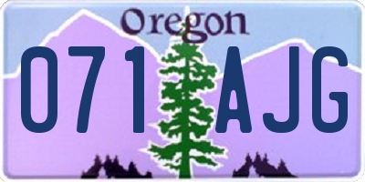 OR license plate 071AJG