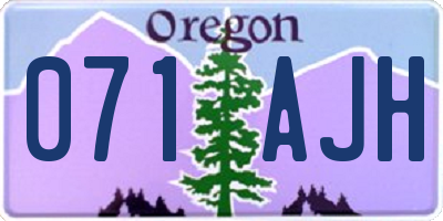 OR license plate 071AJH