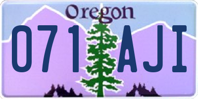 OR license plate 071AJI