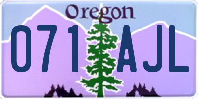OR license plate 071AJL