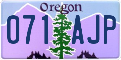 OR license plate 071AJP