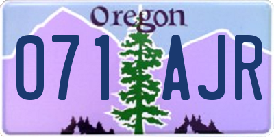 OR license plate 071AJR