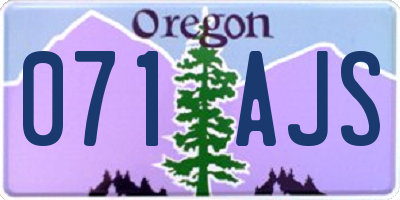 OR license plate 071AJS