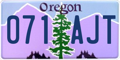 OR license plate 071AJT