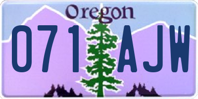 OR license plate 071AJW