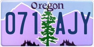 OR license plate 071AJY
