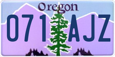 OR license plate 071AJZ
