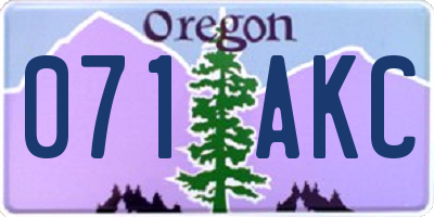 OR license plate 071AKC