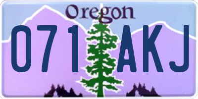 OR license plate 071AKJ