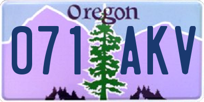 OR license plate 071AKV