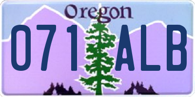 OR license plate 071ALB