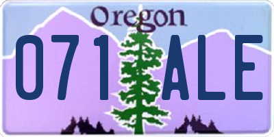 OR license plate 071ALE