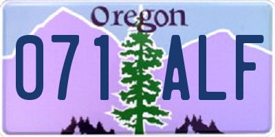 OR license plate 071ALF