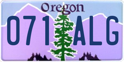 OR license plate 071ALG