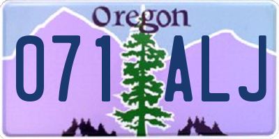 OR license plate 071ALJ
