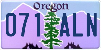 OR license plate 071ALN
