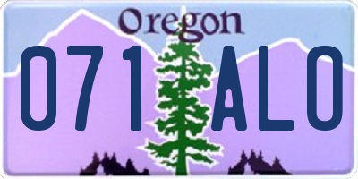 OR license plate 071ALO
