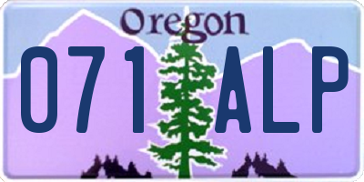 OR license plate 071ALP