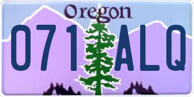 OR license plate 071ALQ