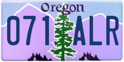 OR license plate 071ALR
