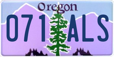 OR license plate 071ALS