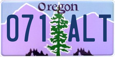OR license plate 071ALT