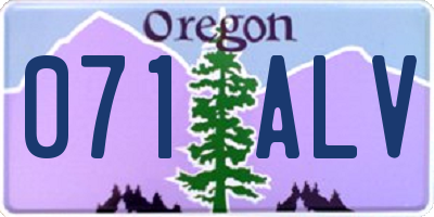 OR license plate 071ALV