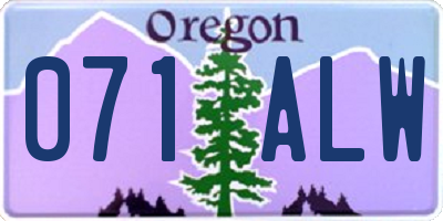 OR license plate 071ALW