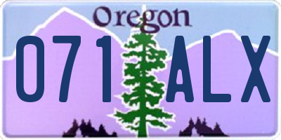OR license plate 071ALX