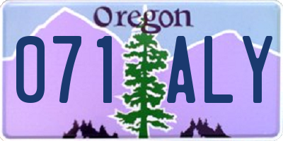 OR license plate 071ALY
