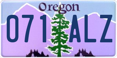 OR license plate 071ALZ