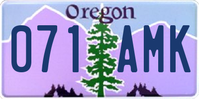 OR license plate 071AMK