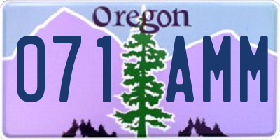 OR license plate 071AMM