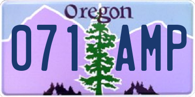 OR license plate 071AMP