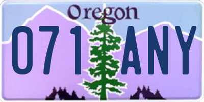 OR license plate 071ANY