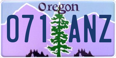 OR license plate 071ANZ