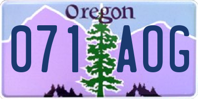 OR license plate 071AOG
