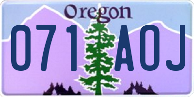 OR license plate 071AOJ