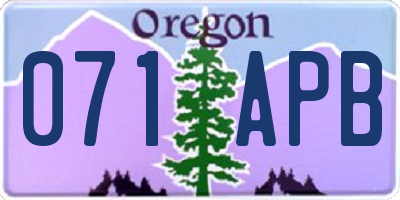 OR license plate 071APB