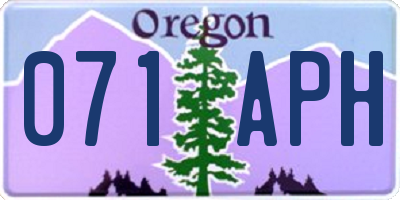 OR license plate 071APH