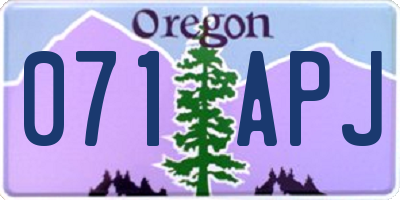 OR license plate 071APJ