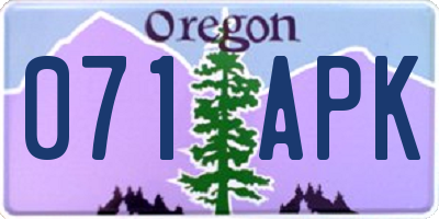 OR license plate 071APK