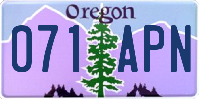 OR license plate 071APN