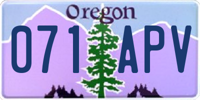 OR license plate 071APV