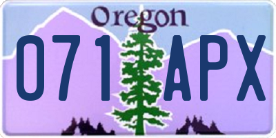 OR license plate 071APX