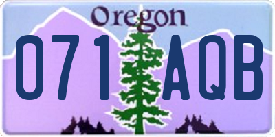 OR license plate 071AQB